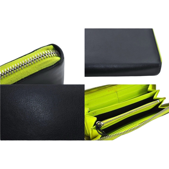 Balenciaga Black and Green Long Zippy Wallet with Box - Picture 7 of 10